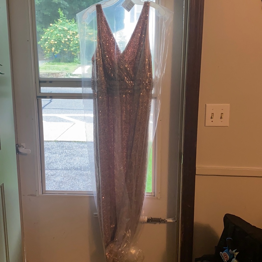 Rose Gold Sequin Bridesmaids Dress